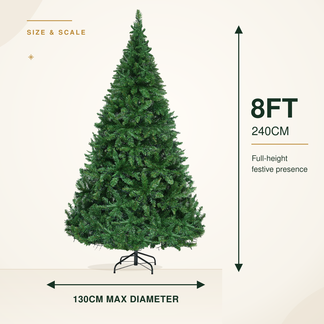 8FT Pre-Lit Fir Christmas Tree with 1488 Warm White LEDs