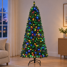 6FT Pre-Lit Christmas Tree with 200 Multi-Colour LEDs & 8 Lighting Modes