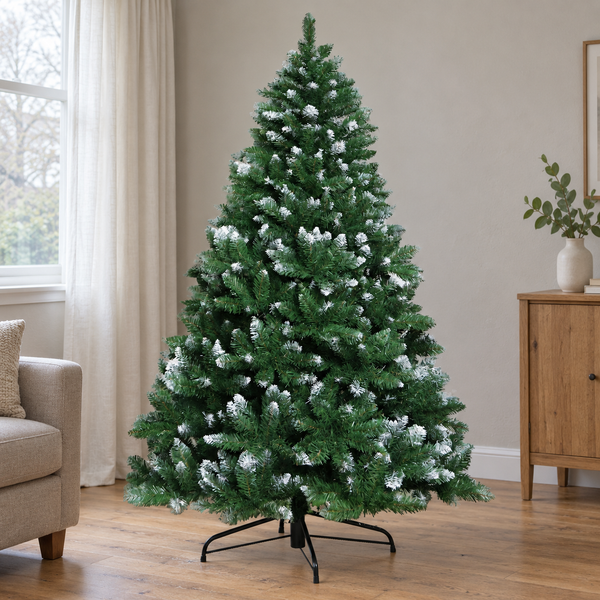7FT Snow Frosted Fir Christmas Tree with 905 Tips