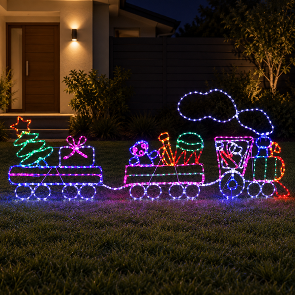 210CM Christmas Train Motif with 631 Multicolour LEDs
