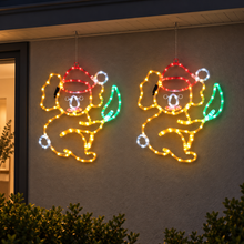 48CM Christmas Koala Motif Pair with Multicolour LEDs