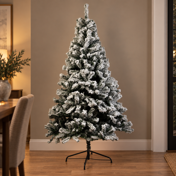 7FT Snow-Flocked Christmas Tree with 1200 Tips