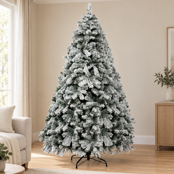 7FT Snow Flocked Christmas Tree with 780 Tips