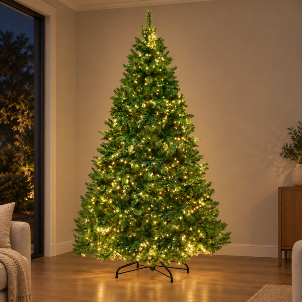 8FT Pre-Lit Fir Christmas Tree with 1488 Warm White LEDs