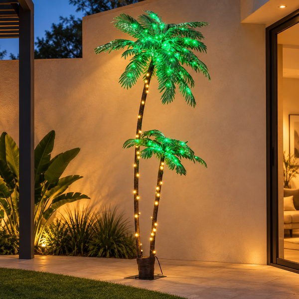 7FT LED Palm Tree Display with 130 LED Lights