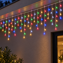 12.5M Solar Icicle Christmas Lights with 500 Multi-Colour LEDs