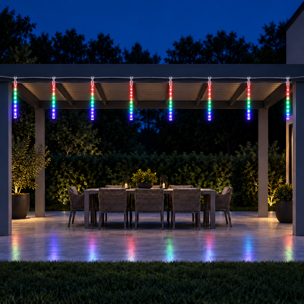 7M Meteor Shower Christmas Tube Lights with 288 Colour LEDs