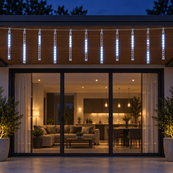 12M Meteor Shower Lights with 960 Cool White LEDs