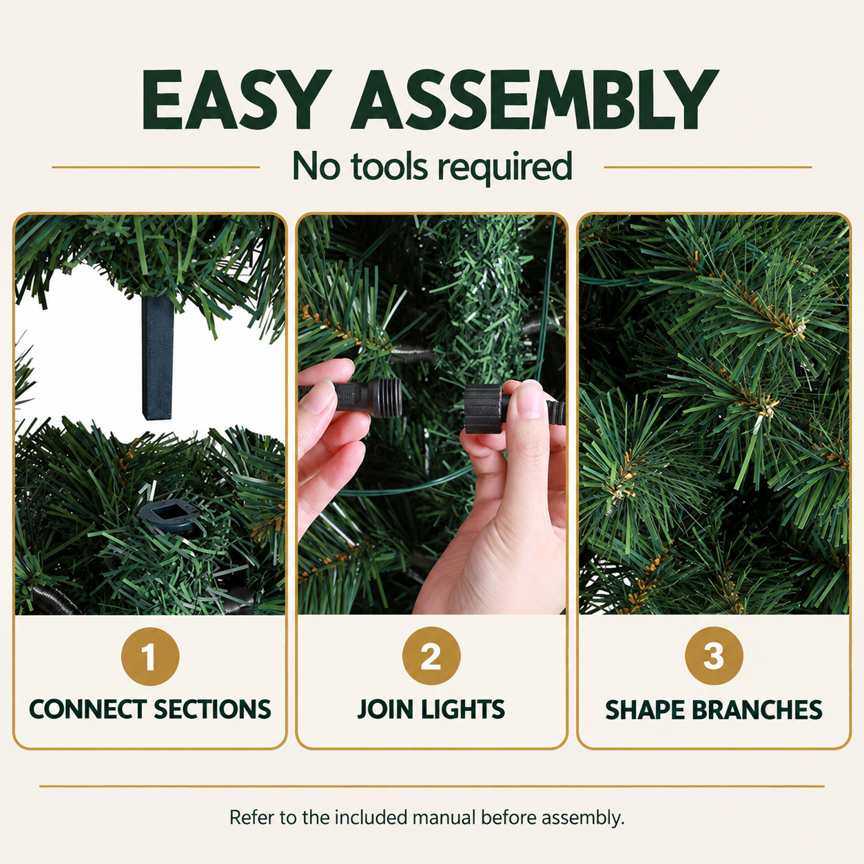 7FT Half Christmas Tree with 250 LED Lights