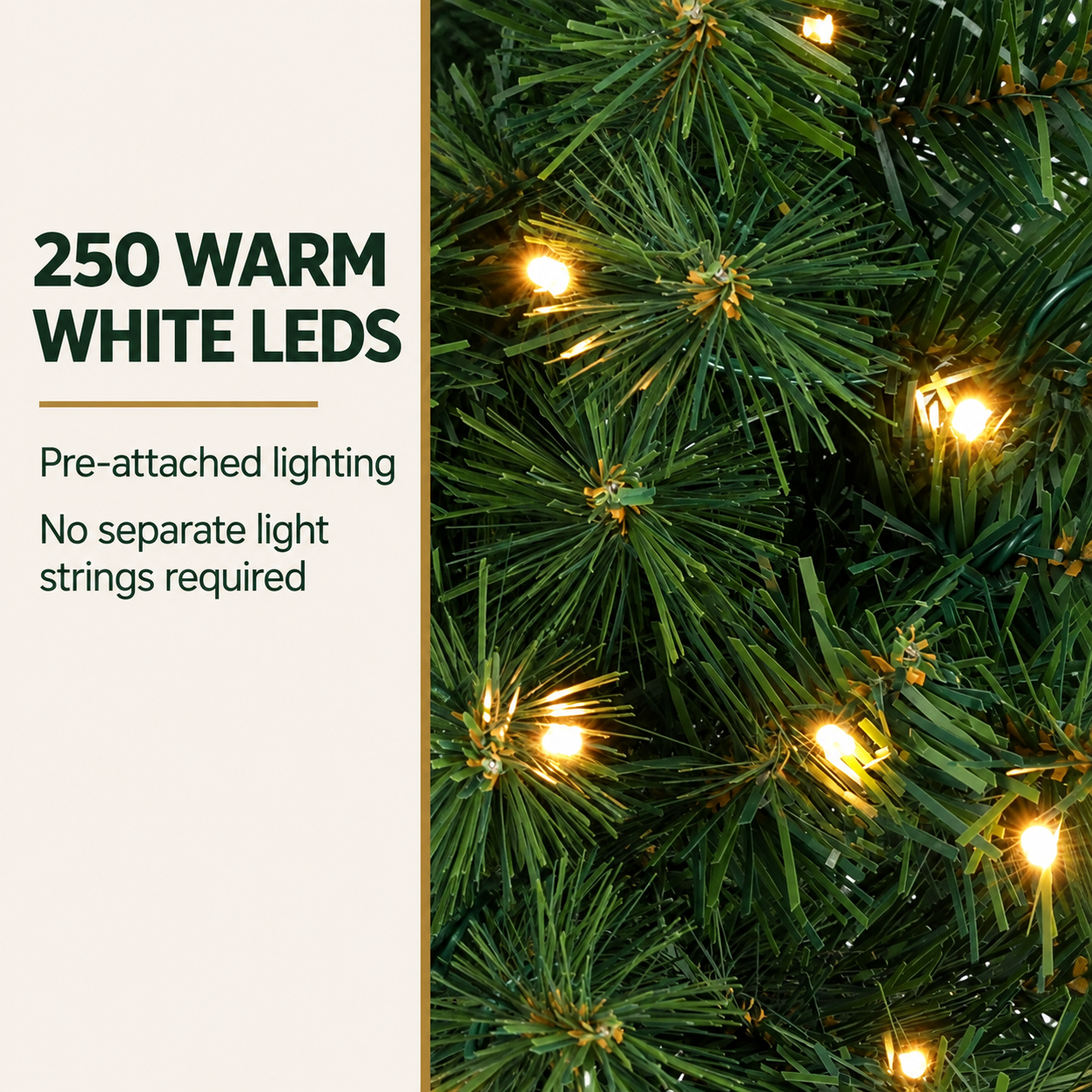 7FT Half Christmas Tree with 250 LED Lights