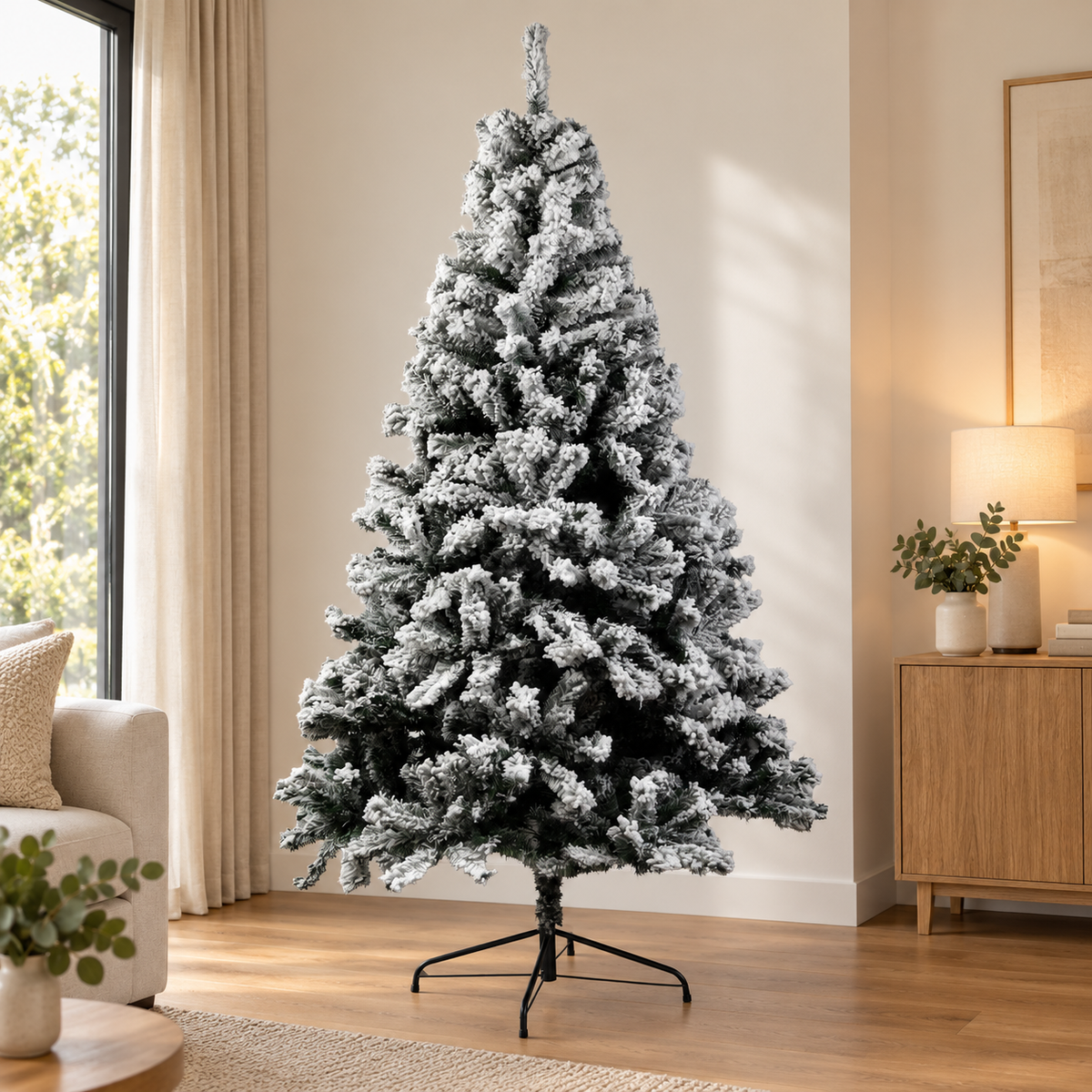 5FT Snow-Flocked Christmas Tree with 550 Tips