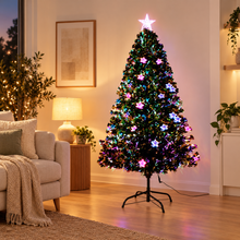 5FT Fibre Optic Christmas Tree with Multi-Colour LEDs & Star Topper