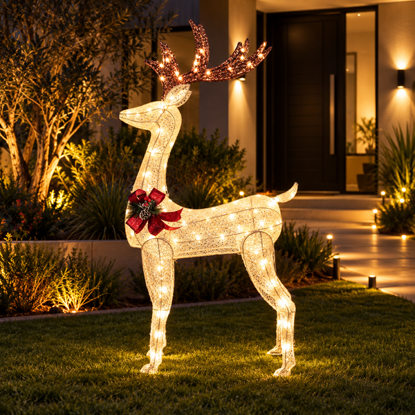 1.5M Light-Up Reindeer with 100 Warm White LEDs