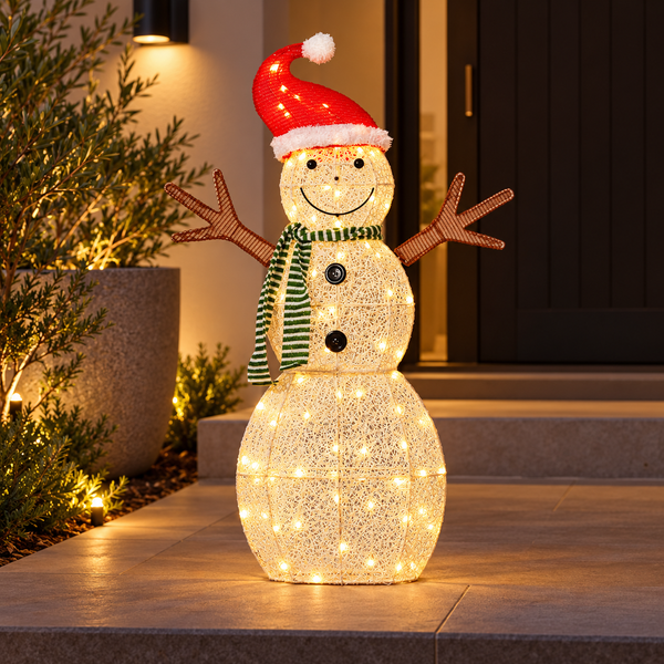 97CM Light-Up Snowman with 80 Warm White LEDs