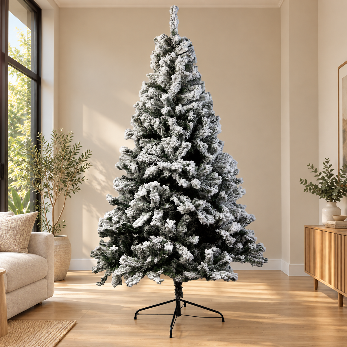 8FT Snow-Tipped Christmas Tree with 1500 Tips