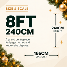 8FT Premium Green Pine Christmas Tree with 2100 Tips