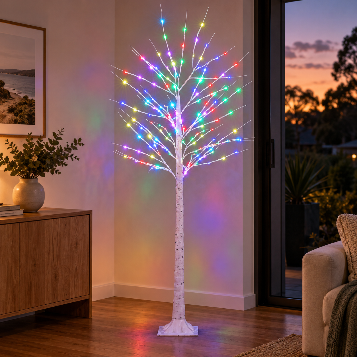 6FT RGB LED Twig Christmas Tree with Remote Control
