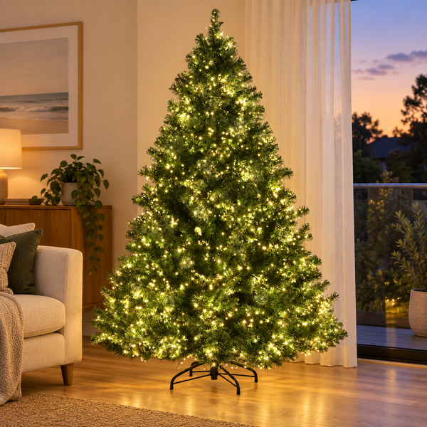 6FT Pre-Lit Green Christmas Tree with 1980 Warm White Micro LEDs