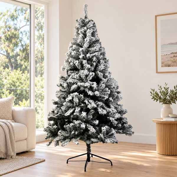 6FT Snow-Flocked Christmas Tree with 850 Tips