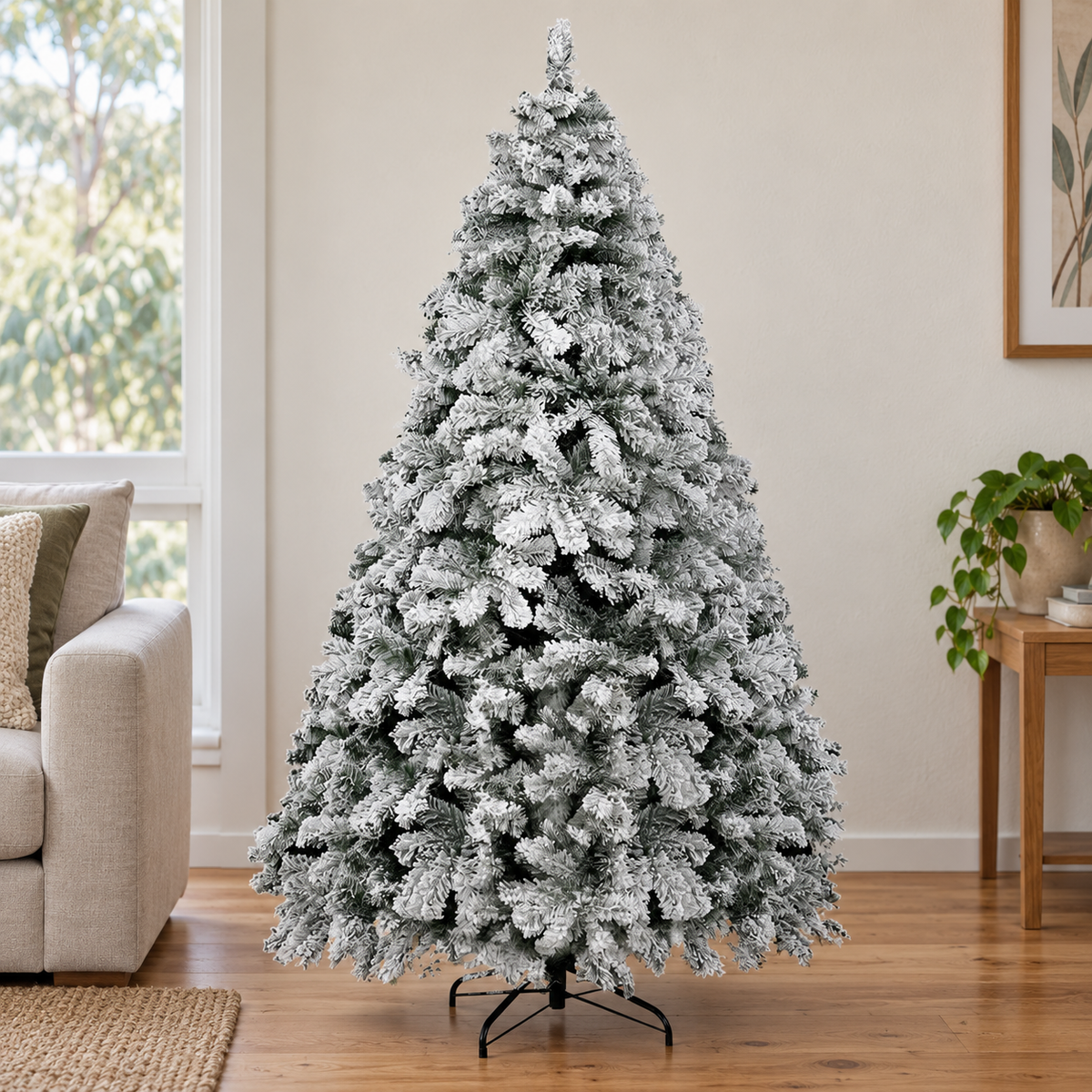 6FT Snow Flocked Christmas Tree with 468 Tips