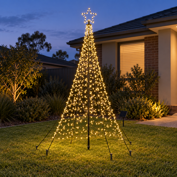 7FT Solar Christmas Tree with 320 LED Lights