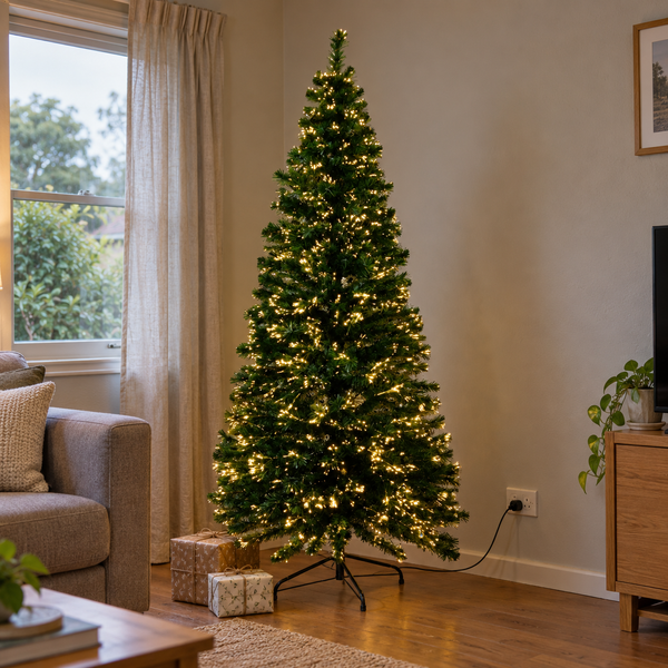 6FT Fibre Optic Christmas Tree with 300 Warm White Lights