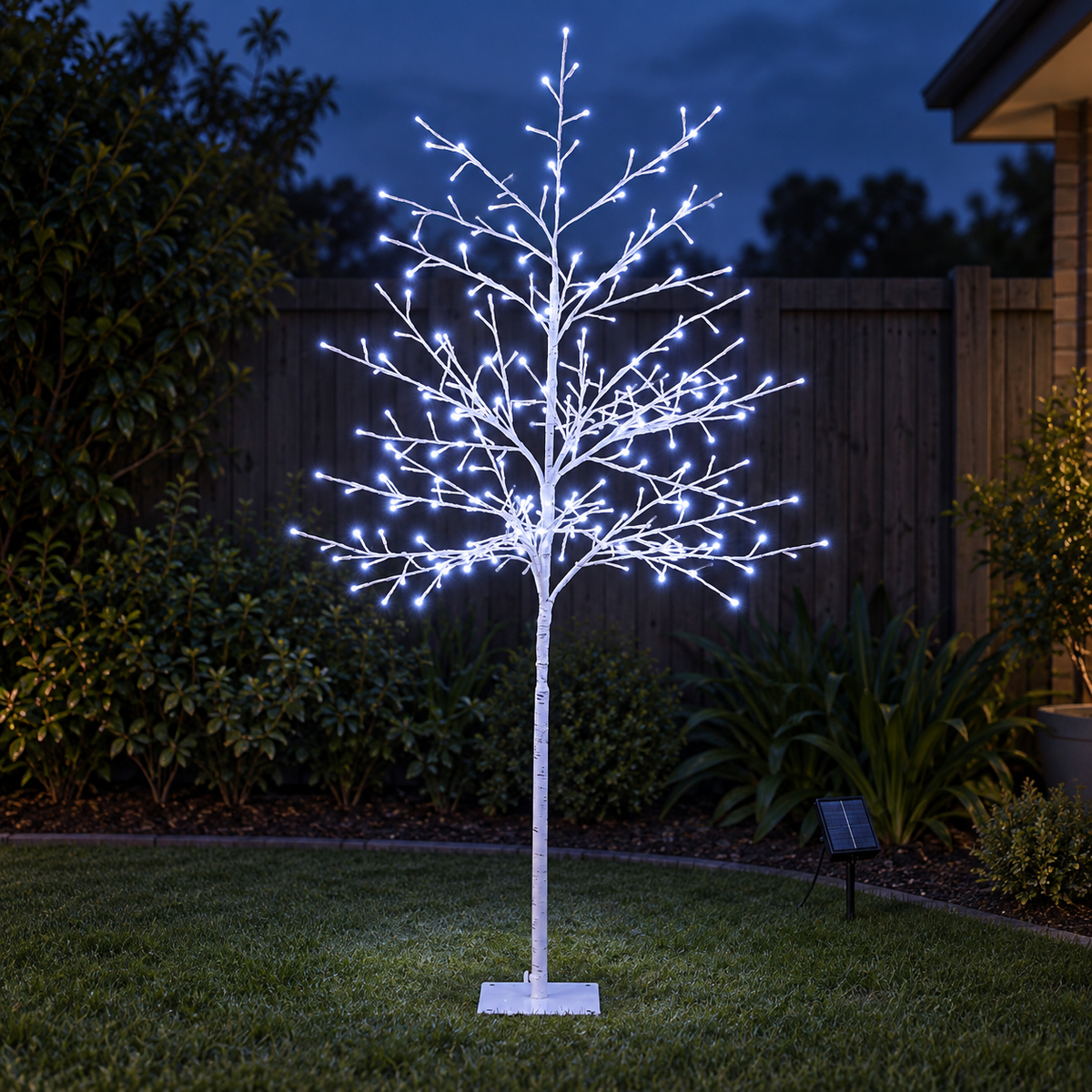 5FT Solar White LED Twig Christmas Tree – 304 LEDs