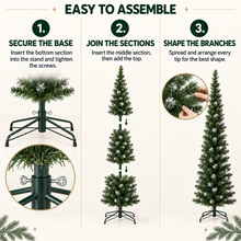 6FT Slim Snow-Tipped Christmas Tree with 300 Tips