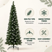 6FT Slim Snow-Tipped Christmas Tree with 300 Tips