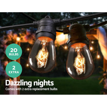 20M Outdoor Festoon String Lights with Replacement Bulbs