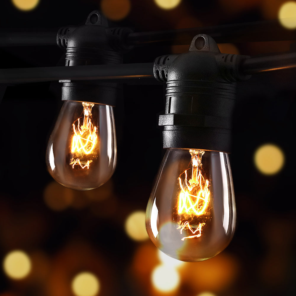 56M Outdoor Festoon String Lights with Replacement Bulbs