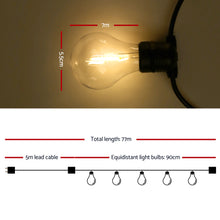 77M LED Festoon String Lights with 80 Warm White Bulbs