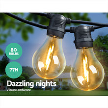 77M LED Festoon String Lights with 80 Warm White Bulbs