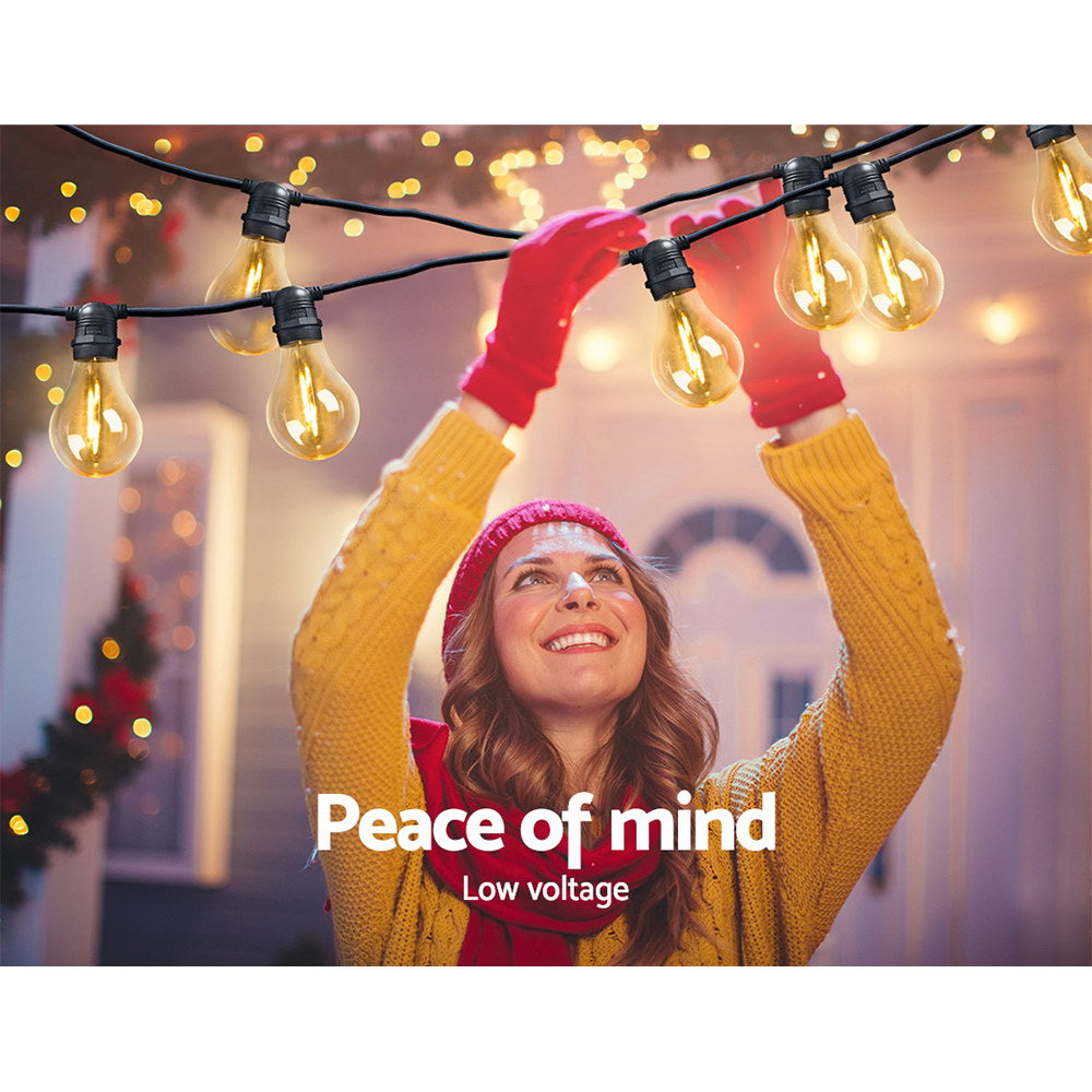 77M LED Festoon String Lights with 80 Warm White Bulbs