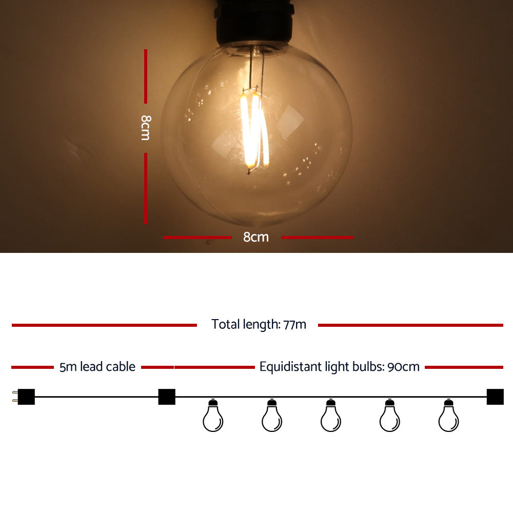 77M Outdoor Warm White Festoon String Lights