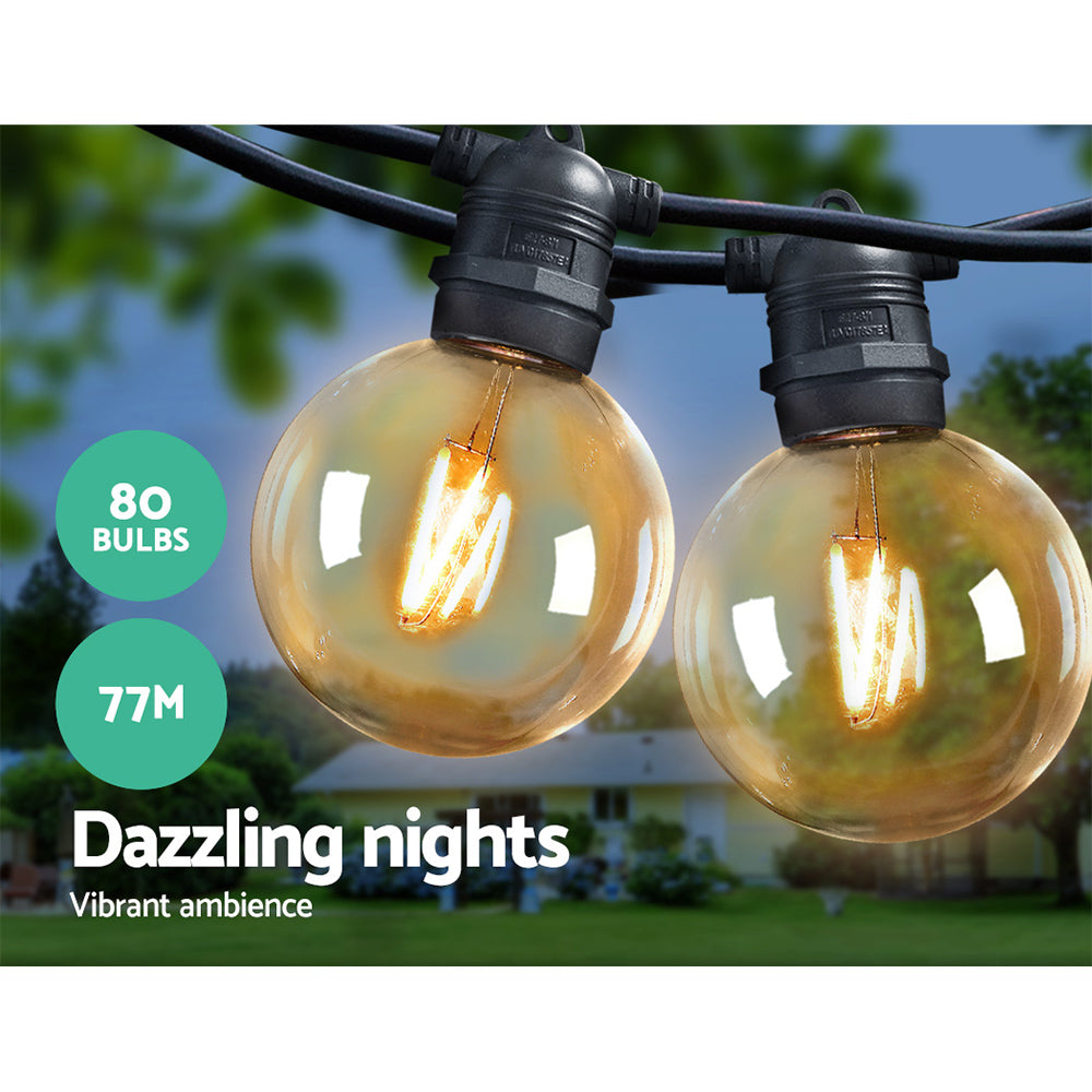 77M Outdoor Warm White Festoon String Lights