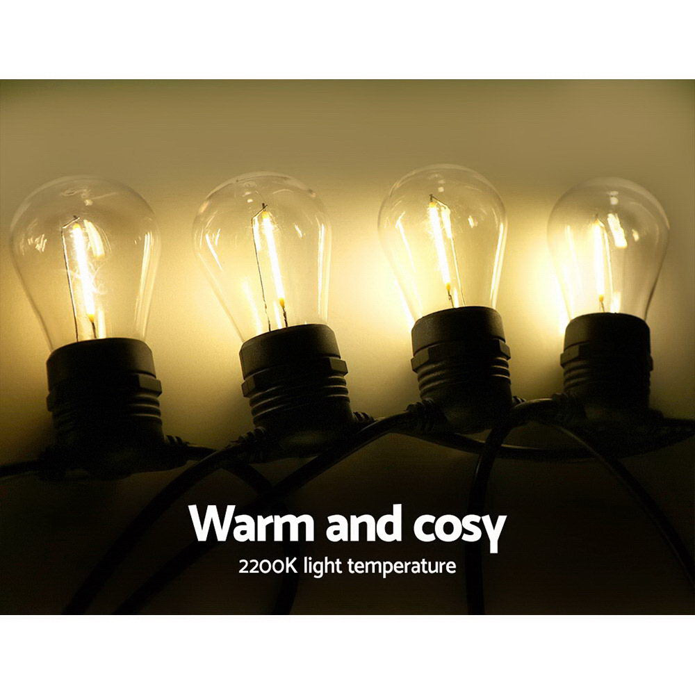 77M LED Festoon String Lights – 80 Bulbs, Warm White