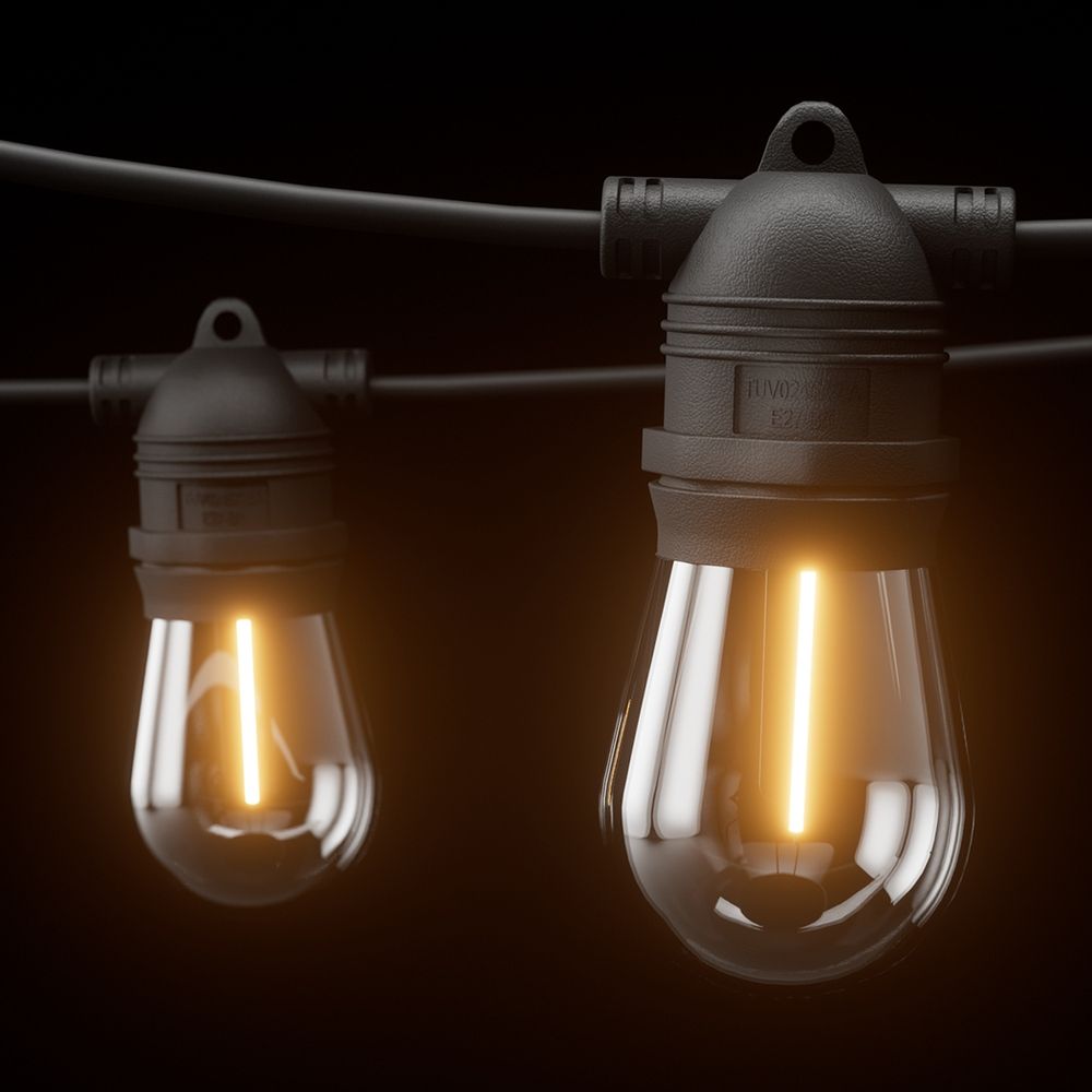82M Festoon String Lights with 90 Warm White Bulbs