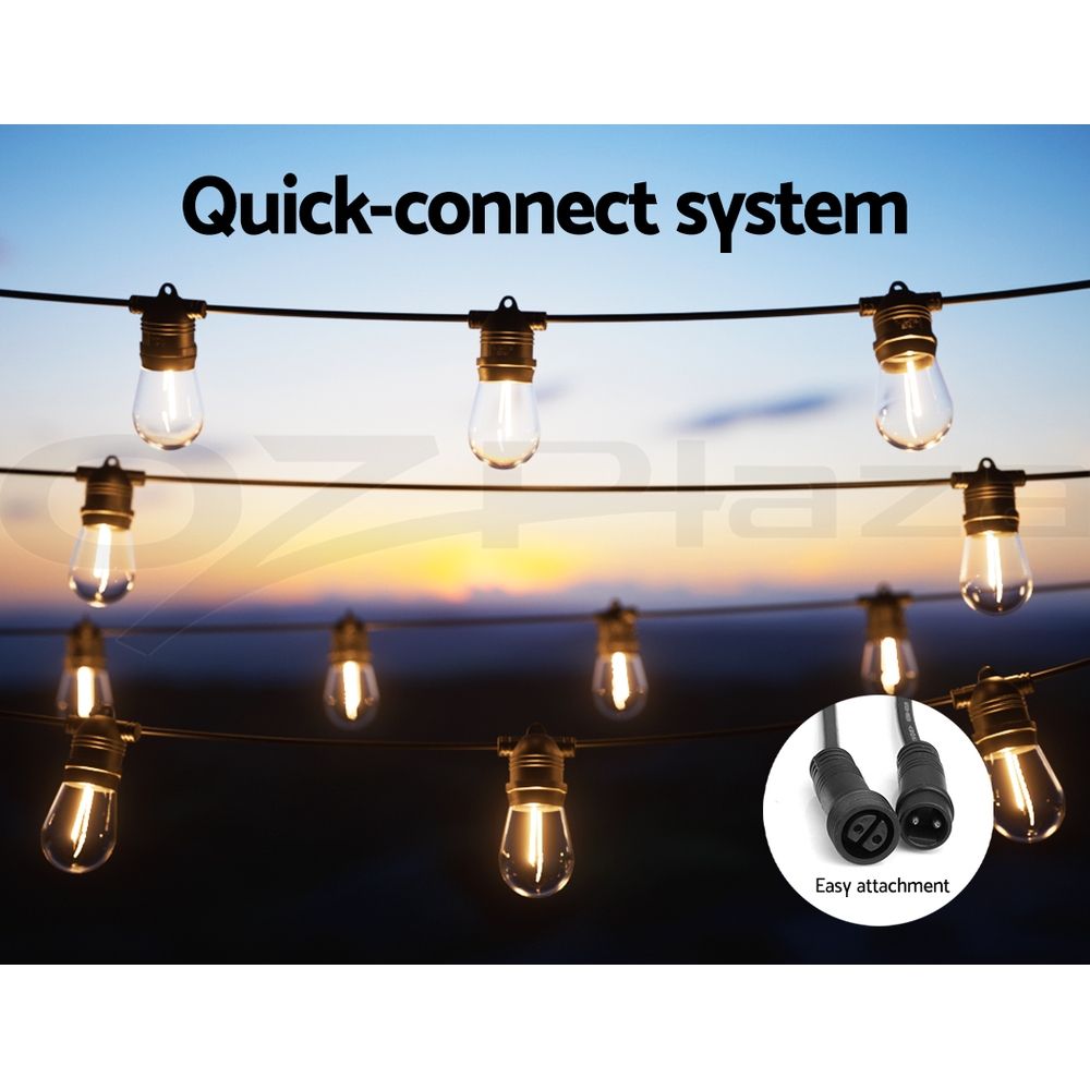 82M Festoon String Lights with 90 Warm White Bulbs