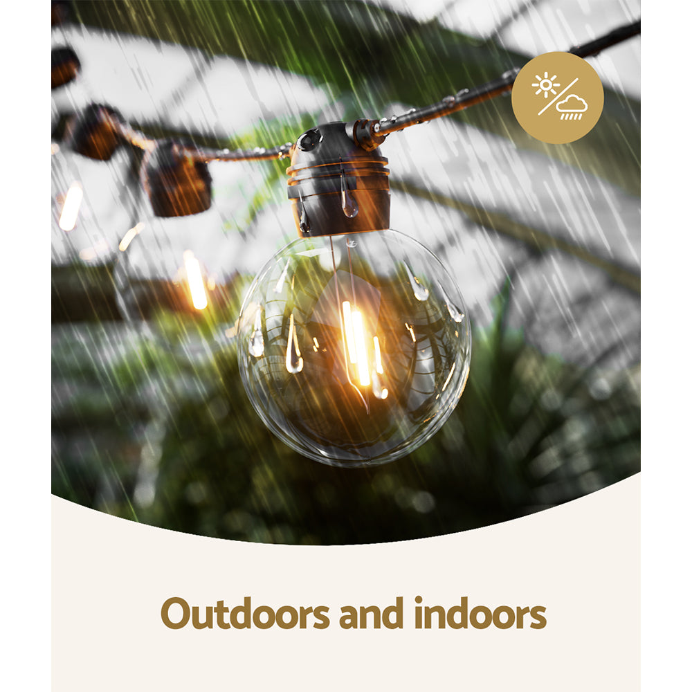 17M Solar Festoon String Lights with 15 Warm White Bulbs