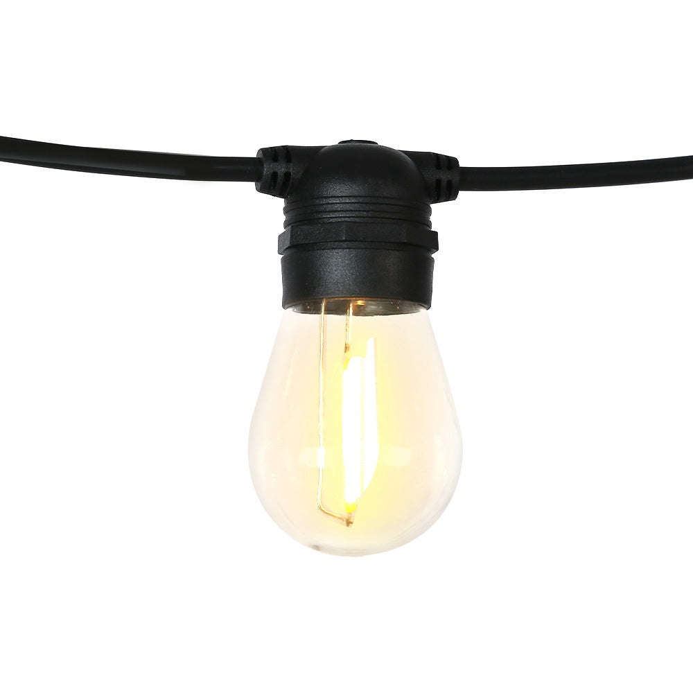 17M Solar Festoon String Lights – 15 Bulbs, Warm White