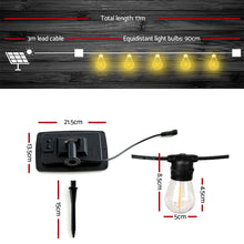 17M Solar Festoon String Lights – 15 Bulbs, Warm White