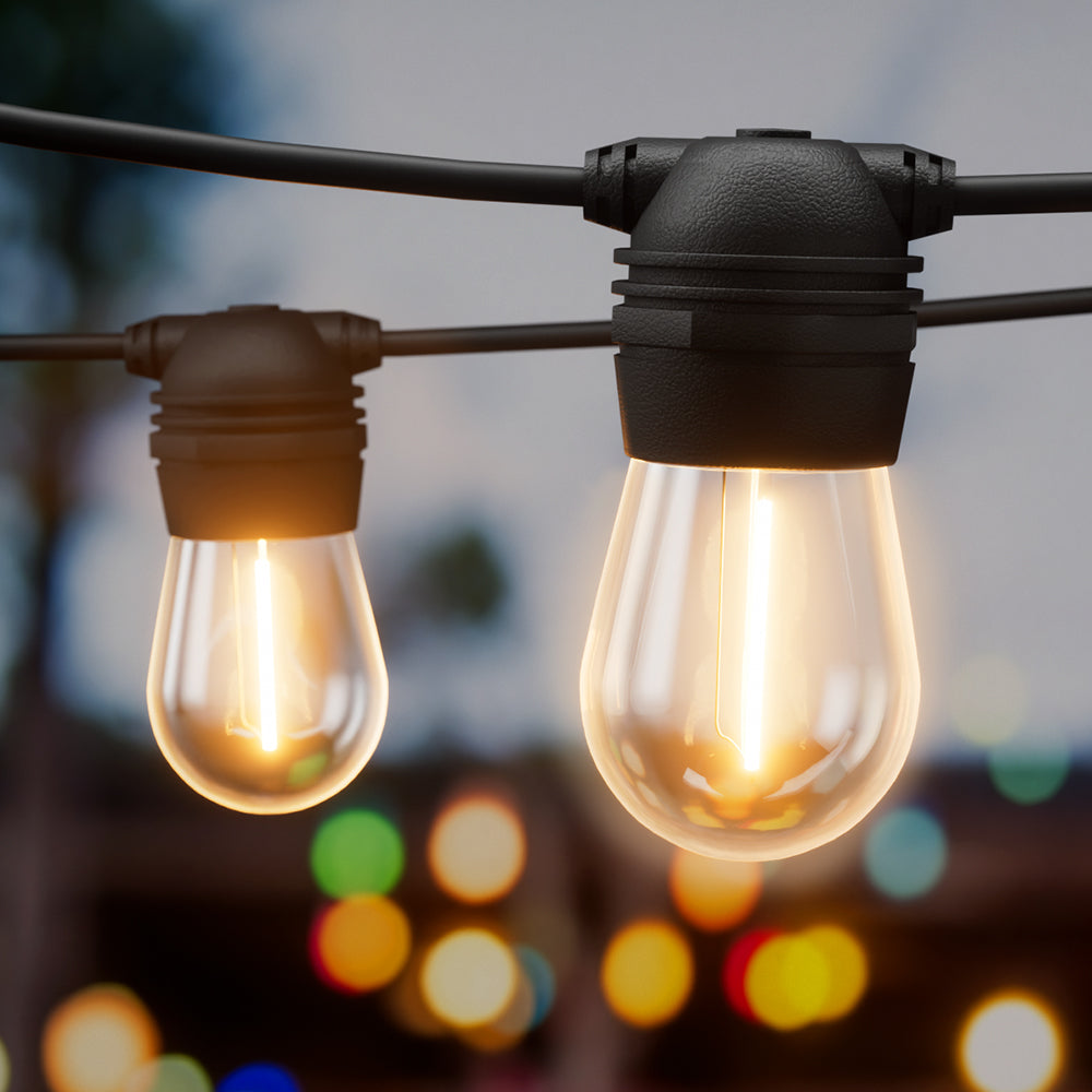 32M Solar Festoon String Lights with 30 Warm White Bulbs
