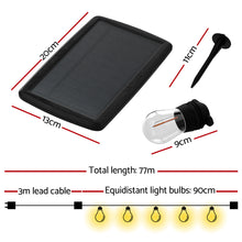 77M Solar Festoon String Lights with 80 Warm White Bulbs