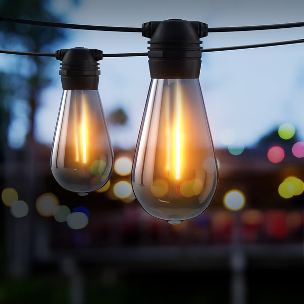 50M Solar Festoon String Lights – 50 Bulbs, Warm White LED