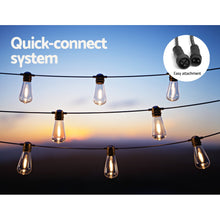50M Solar Festoon String Lights – 50 Bulbs, Warm White LED