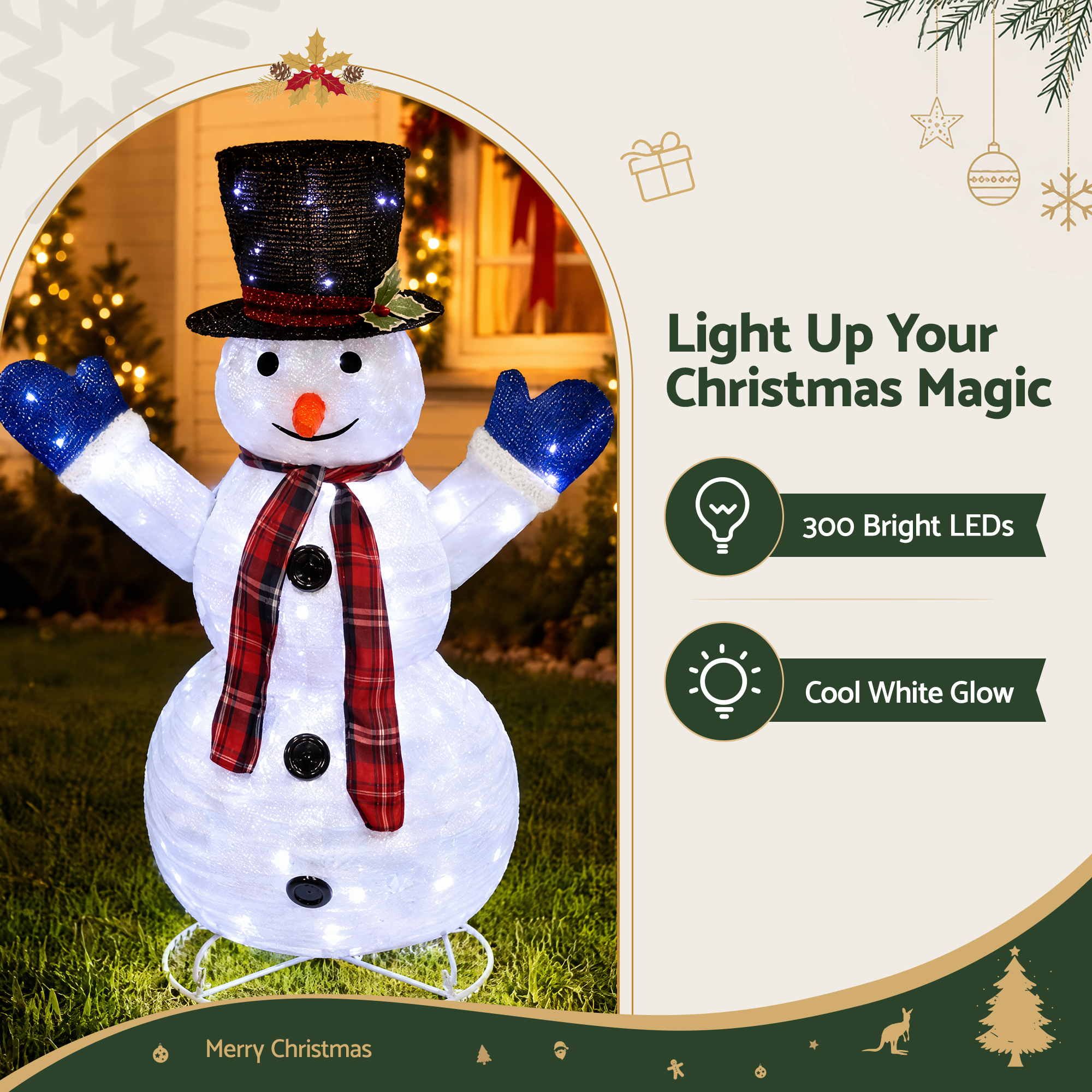 Snowman Family Christmas Light Decoration Set with 330 LEDs