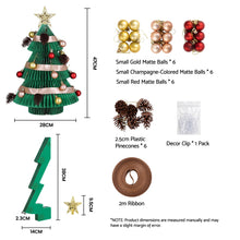 47CM Foldable Paper Christmas Tree with Star Topper & Ornament Set