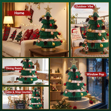47CM Foldable Paper Christmas Tree with Star Topper & Ornament Set