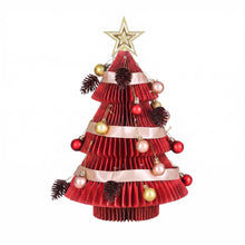 47CM Red Foldable Paper Christmas Tree with Star Topper & Ornament Set